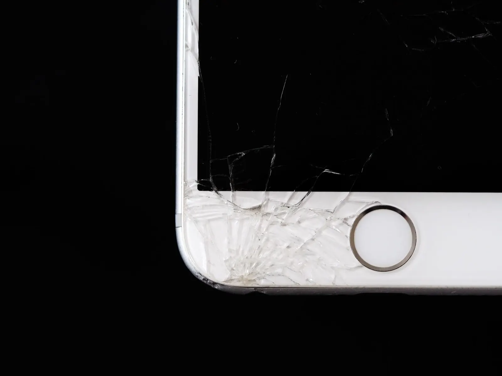 iPhone with a cracked screen
