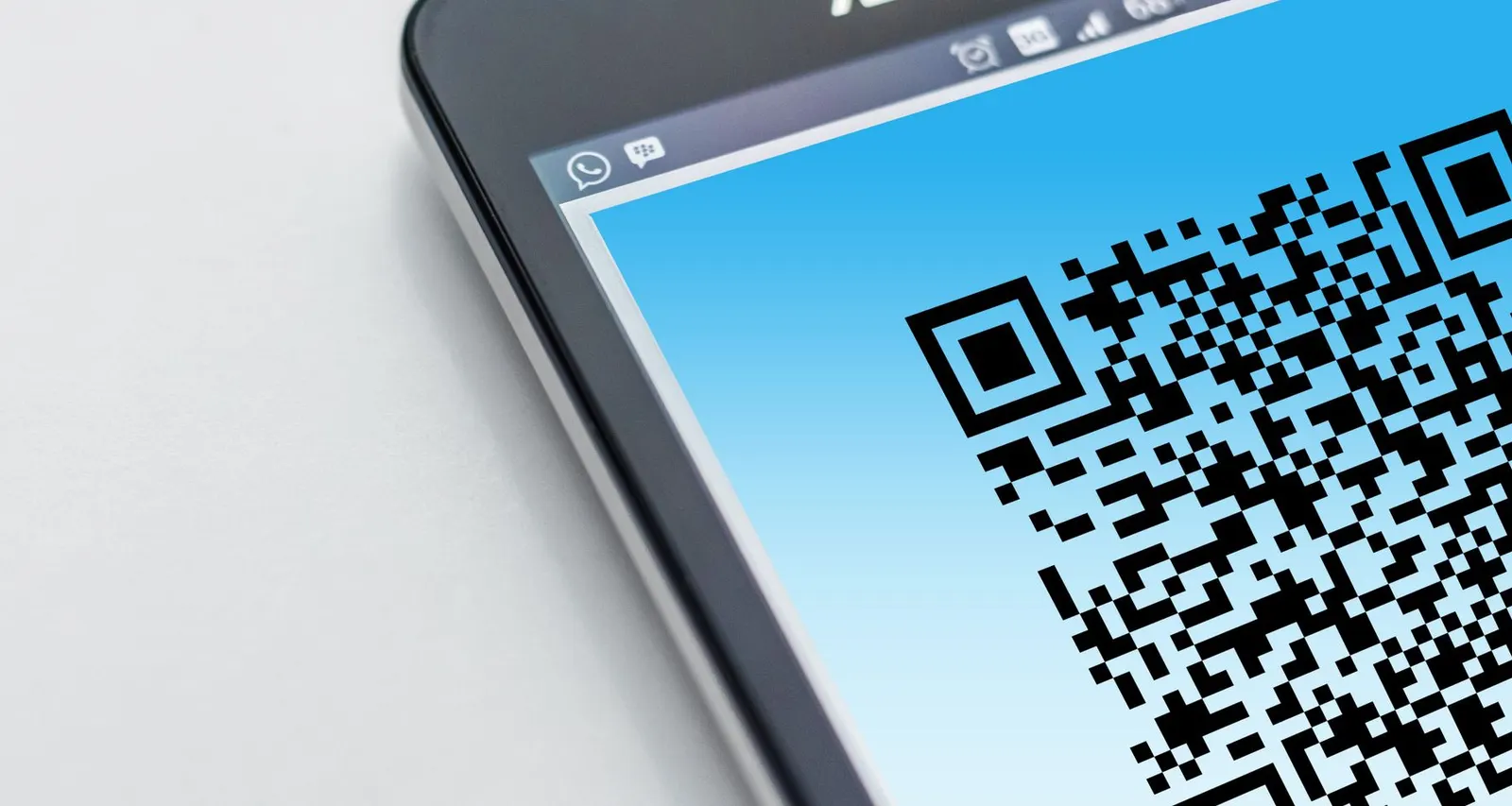 QR code shown on a phone screen