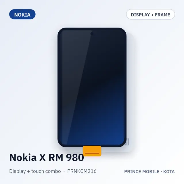 Nokia X RM 980 Display Combo (Screen + Touch, with Frame)