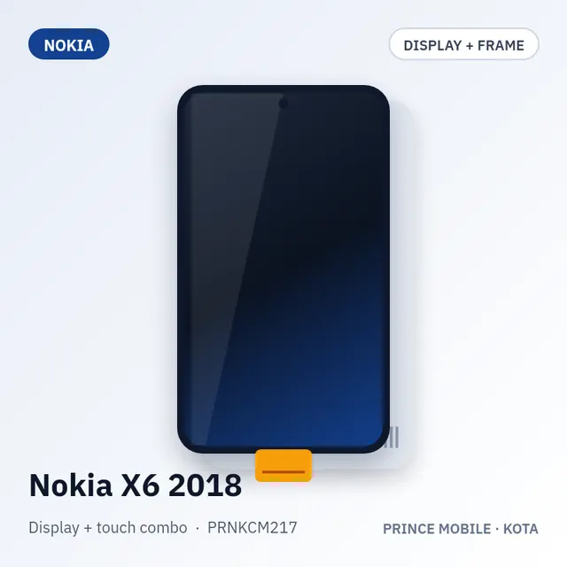 Nokia X6 2018 Display Combo (Screen + Touch, with Frame)