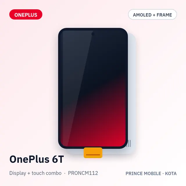 OnePlus 6T Display Combo (AMOLED + Touch, with Frame)