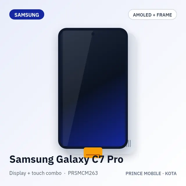 Samsung Galaxy C7 Pro Display Combo (AMOLED + Touch, with Frame)