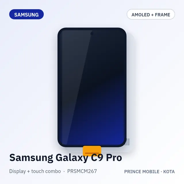 Samsung Galaxy C9 Pro Display Combo (AMOLED + Touch, with Frame)