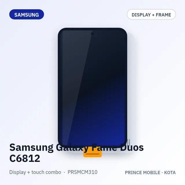 Samsung Galaxy Fame Duos C6812 Display Combo (Screen + Touch, with Frame)
