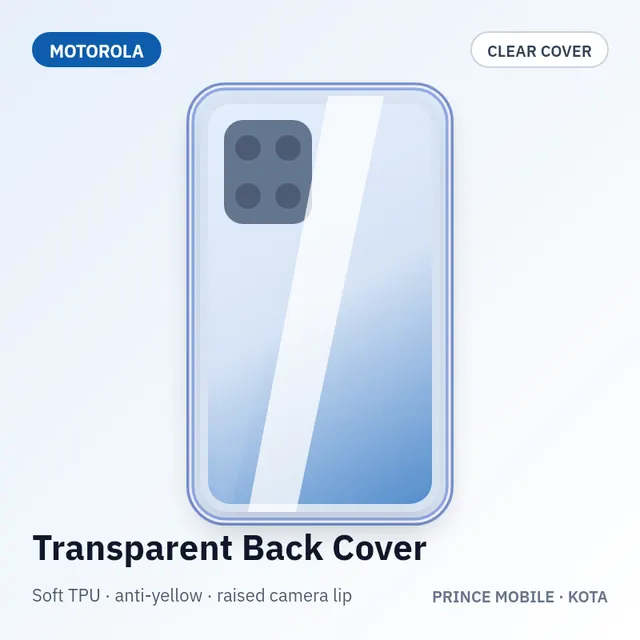 Motorola Spice Xt300 Transparent Back Cover (Soft TPU, Anti-Yellow)