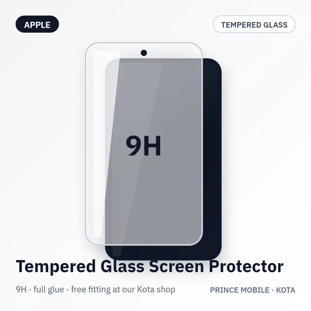 iPhone 15 Pro Max Tempered Glass Screen Protector (9H, Full Glue)