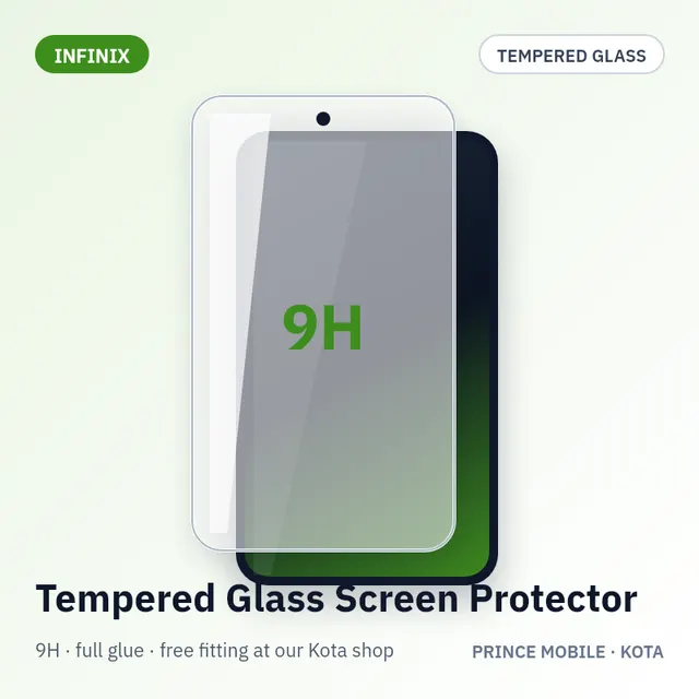 Infinix Smart 4 Plus Tempered Glass Screen Protector (9H, Full Glue)