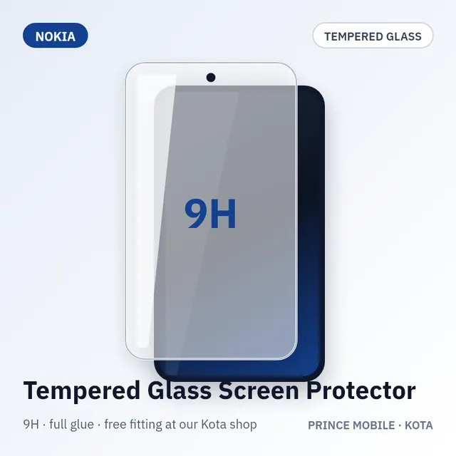 Nokia Xr21 Tempered Glass Screen Protector (9H, Full Glue)